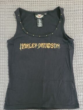 Harley-Davidson Women's Black Stud Trim Tank Top